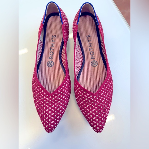 Rothy’s Red Apple Honeycomb Point RETIRED Size 8.5 EXC - Picture 1 of 9